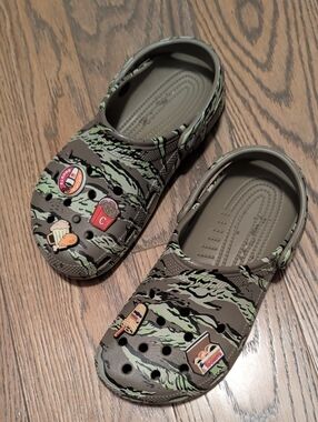 Camo Slip-On Sandal - Green/Brown